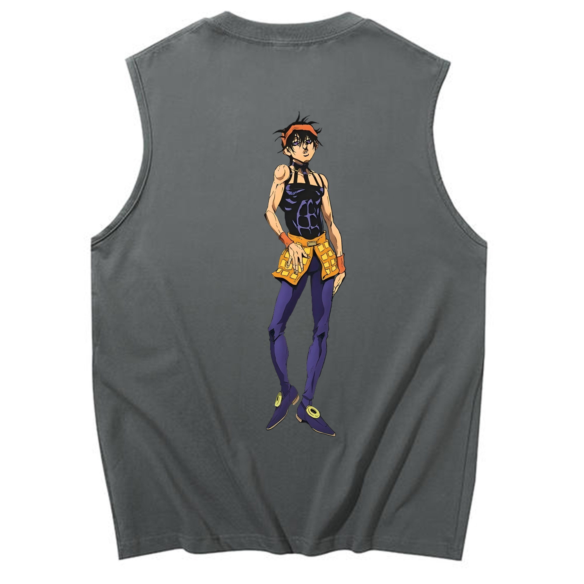 （画像用） ジョジョの奇妙な冒険 ナランチャ?ギルガ JoJo's Bizarre Adventure Narancia Ghirga コットン100％タンクトップ（背面プリント）